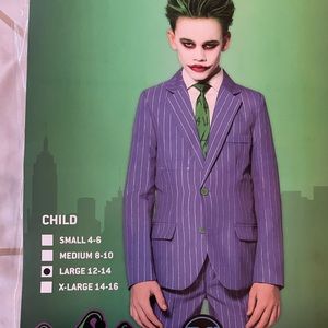 Kds 3 piece Joker costume. Large